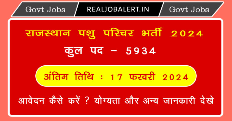 Rajasthan Pashu Parichar Bharti 2024