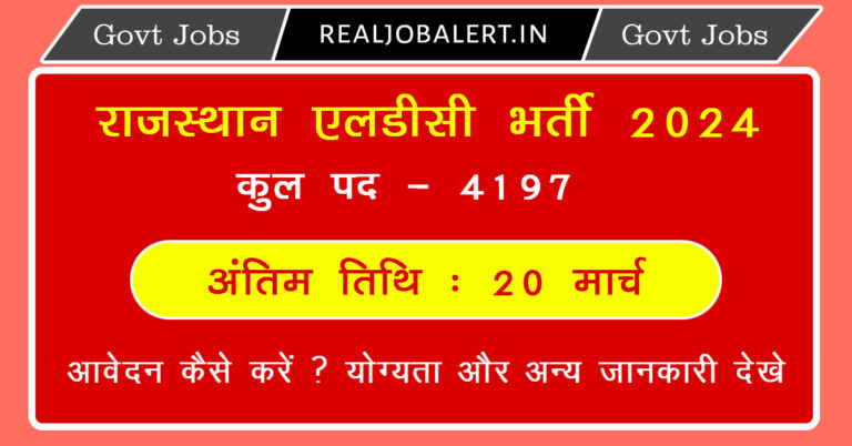 Rajasthan LDC Recruitment 2024